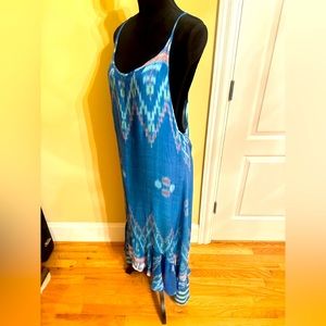 Indah turquoise oversized flowey sundress size M